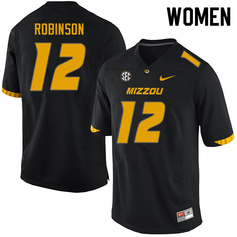 Women #12 Shawn Robinson Missouri Tigers College Football Jerseys Sale-Black